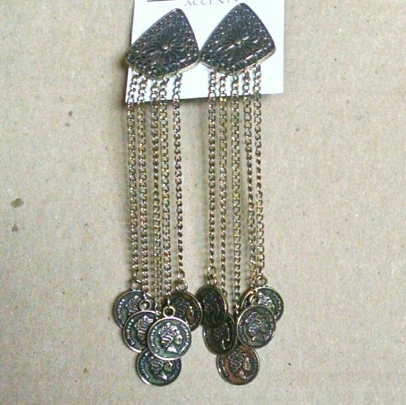 Beautiful antique vintage style coin earrings